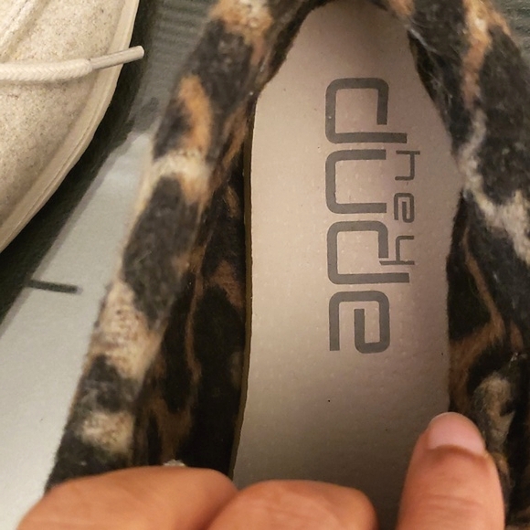 Hey Dude Lace Up Shoes Cream Cheetah Britt Faux Fur Trim Lace Up 8 Convertible - Picture 11 of 12